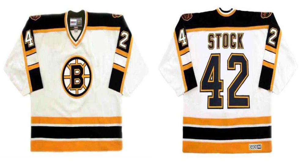 2019 Men Boston Bruins #42 Stock White CCM NHL jerseys
